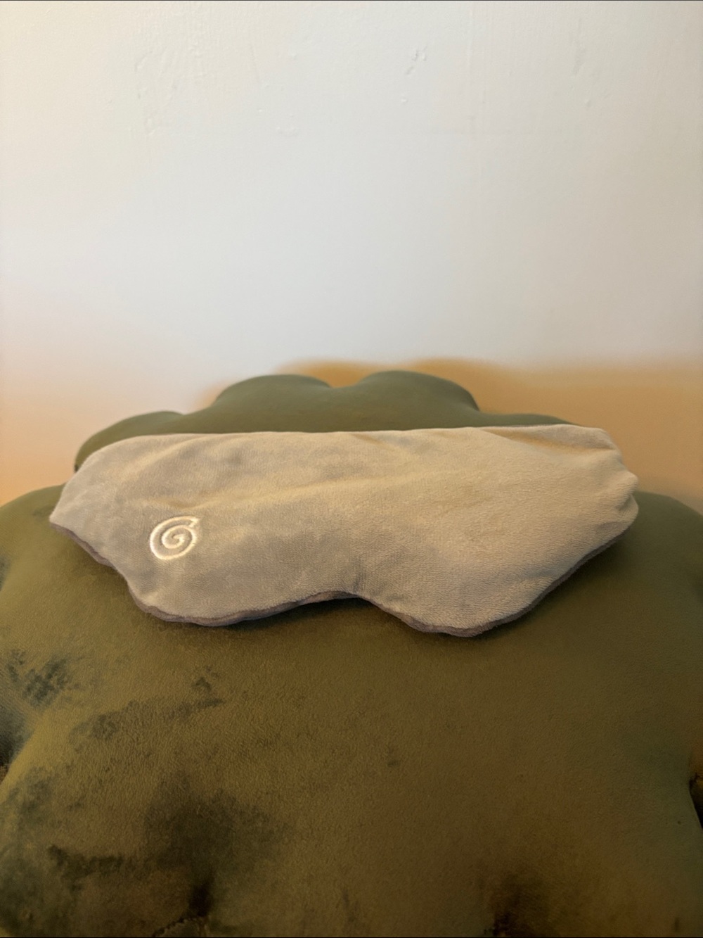 Gray Plush Weighted Eye Mask